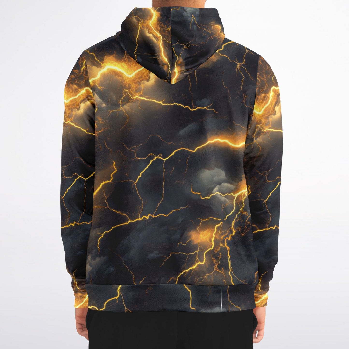 Gold Lightning Fashion Zip-Up Hoodie -