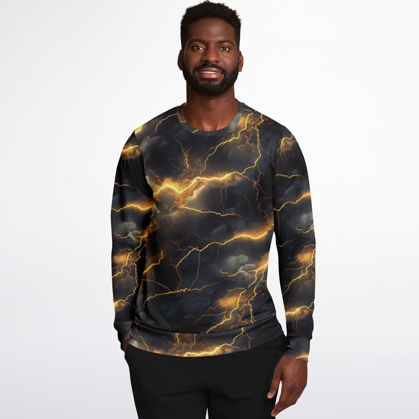 Gold Lightening Crew Sweatshirt -