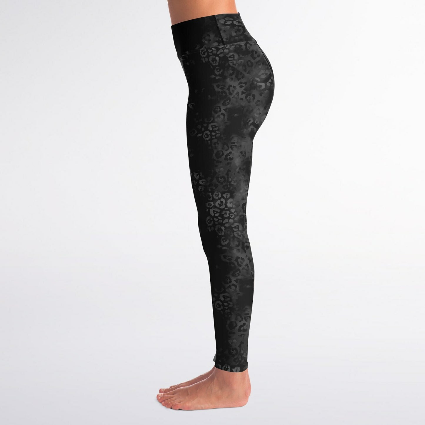 Black Noir Yoga Leggings - AOP D2