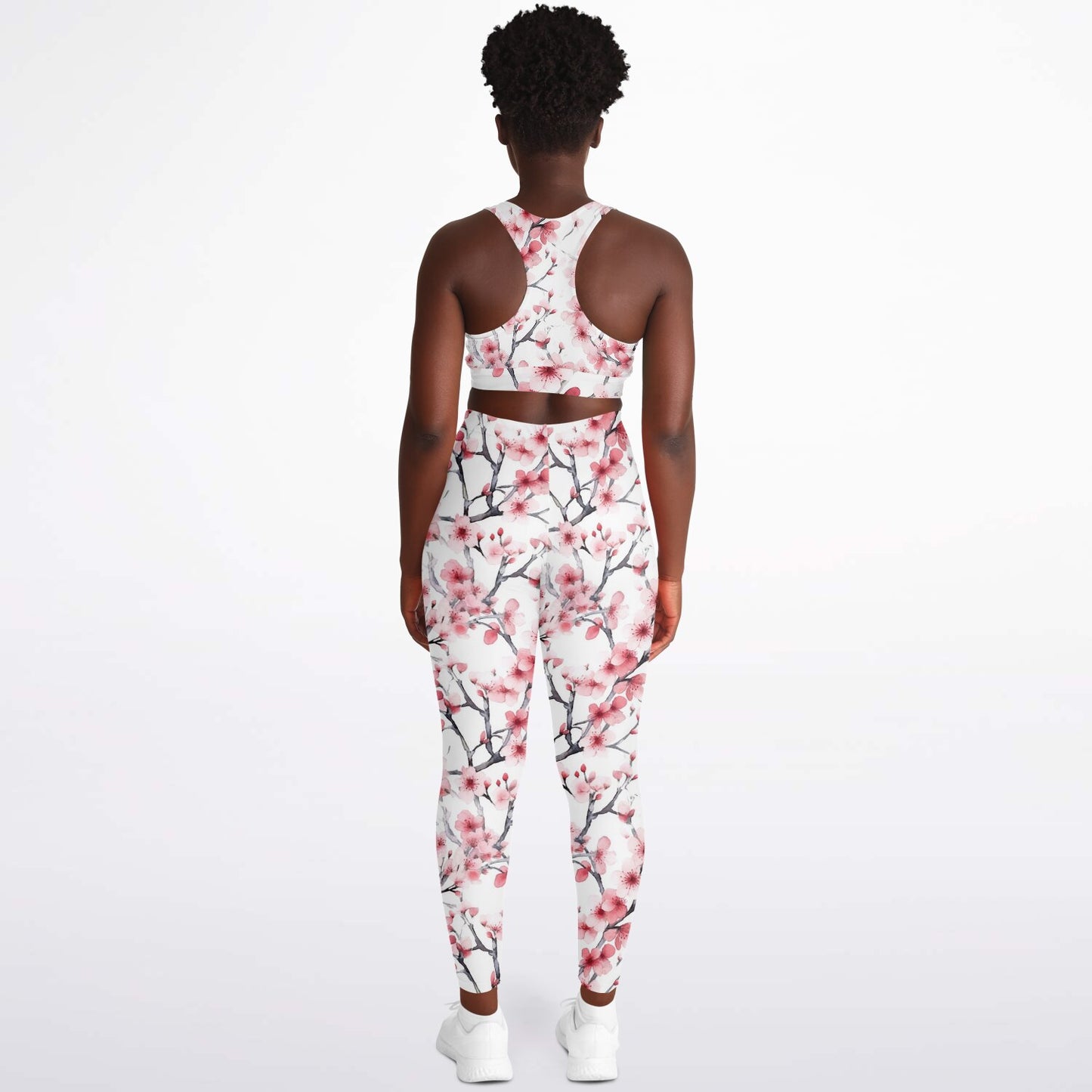 Pink Tree Blossom's Padded Sports Bra & Leggings - AOP