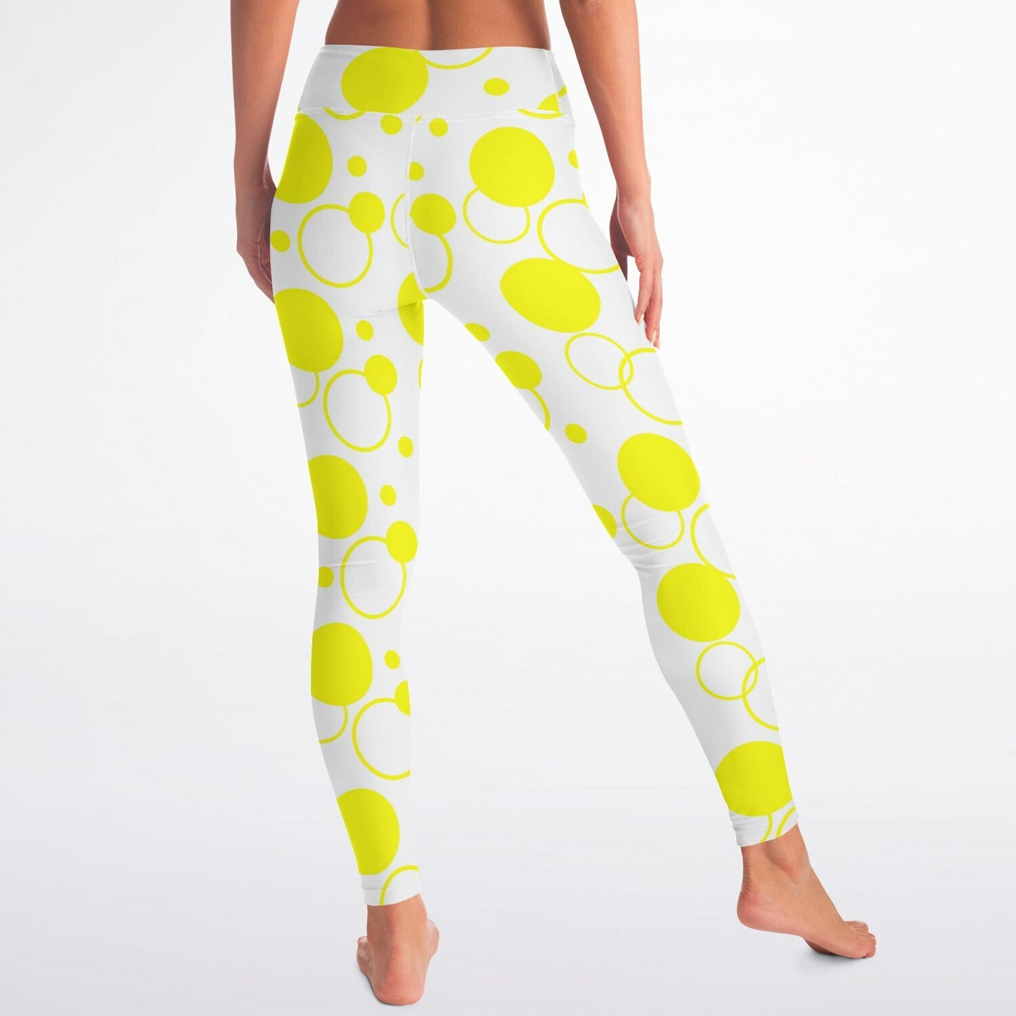 Yellow polka dots Yoga Leggings - AOP D1