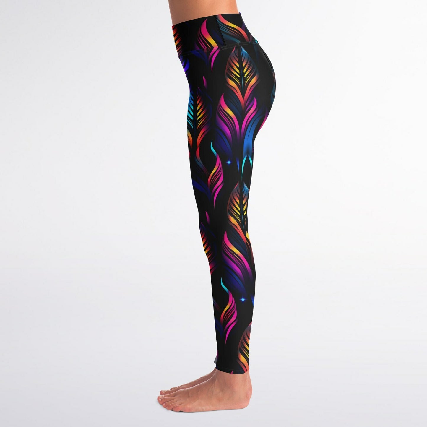 Neon Lights Yoga Leggings - AOP D1