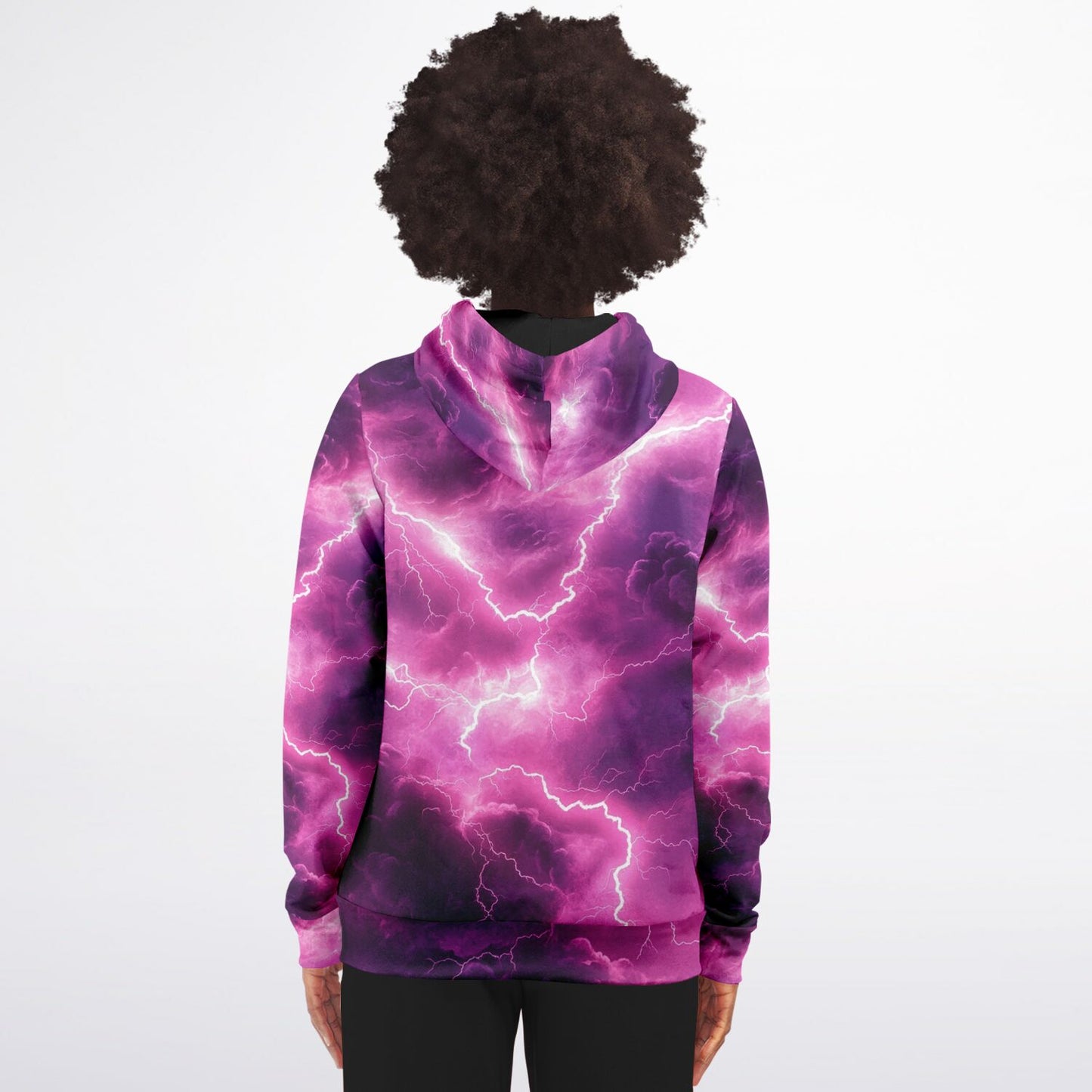 Pink lightning Fashion Zip-Up Hoodie -