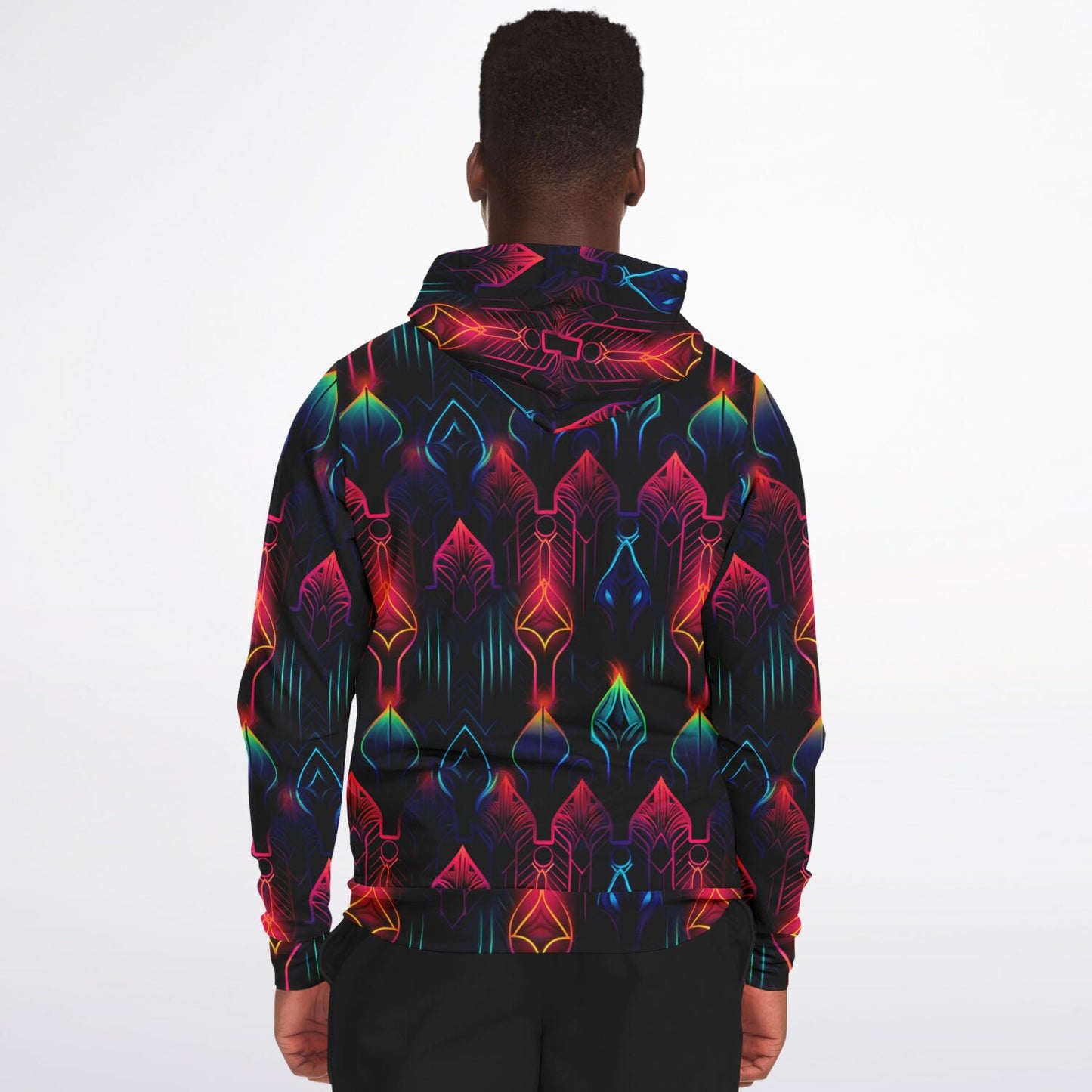 Neon Lights Zip-Up Hoodie - AOP D2