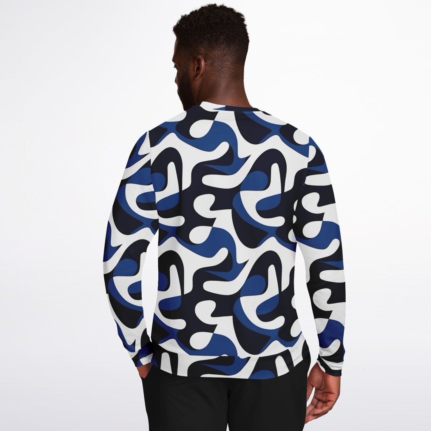 Blue and white Crew Sweatshirt - AOP