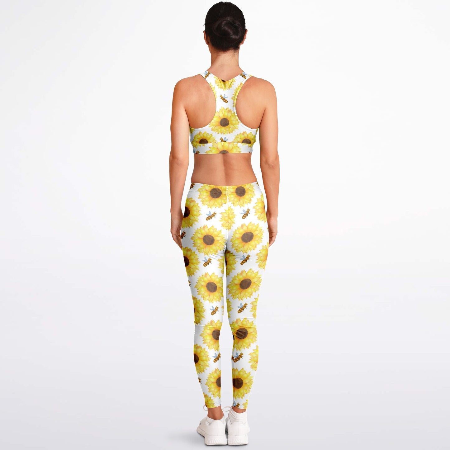 Bee's and Sunflowers Padded Sports Bra & Leggings - AOP