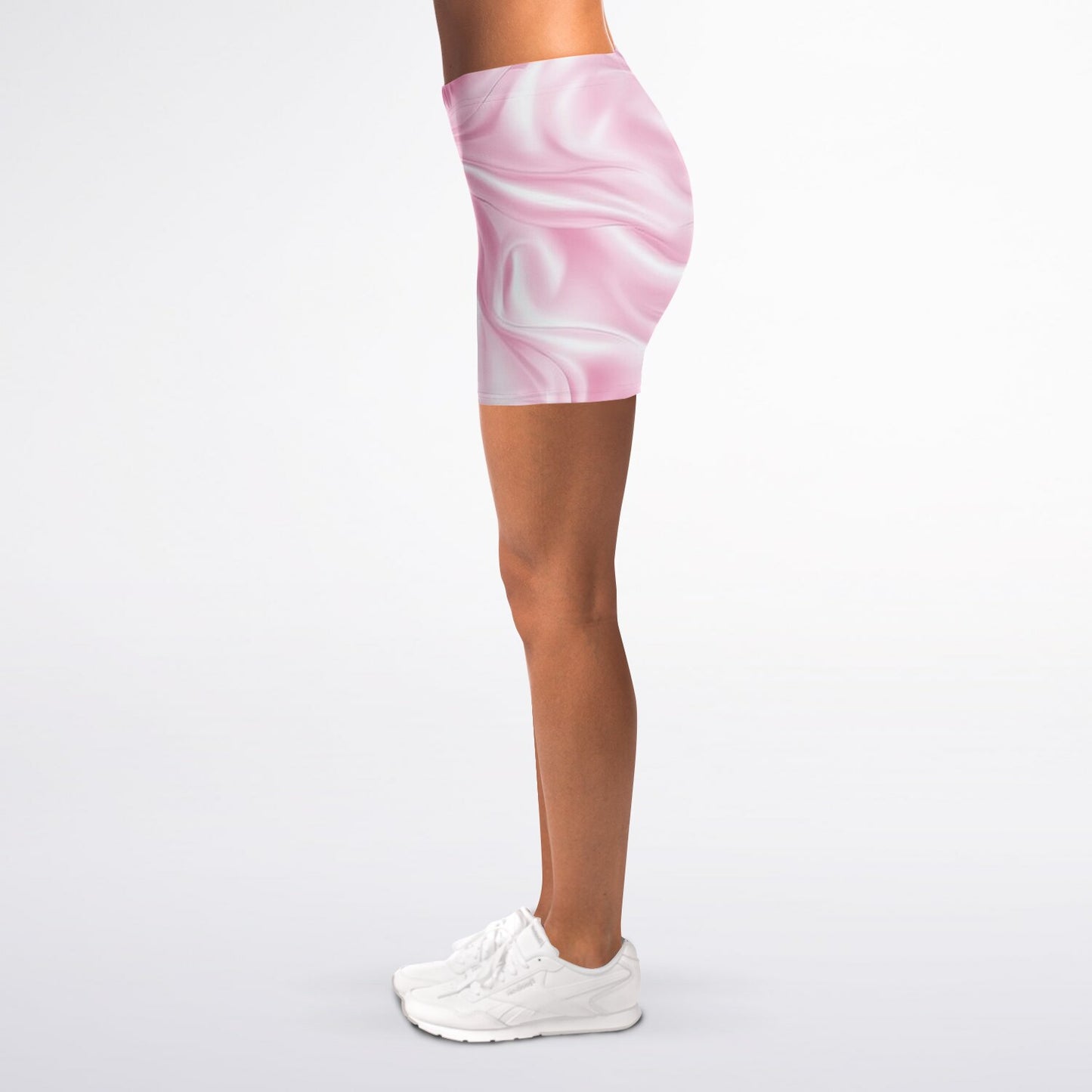 Pink Silk Legging Shorts - AOP
