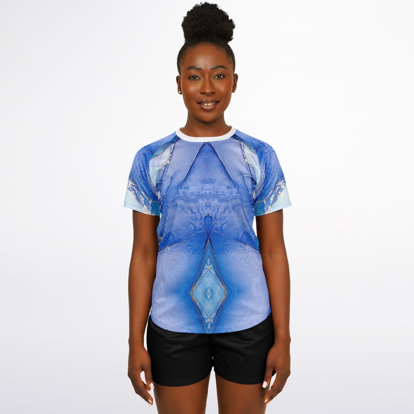 Women's Active Top - Blue and white