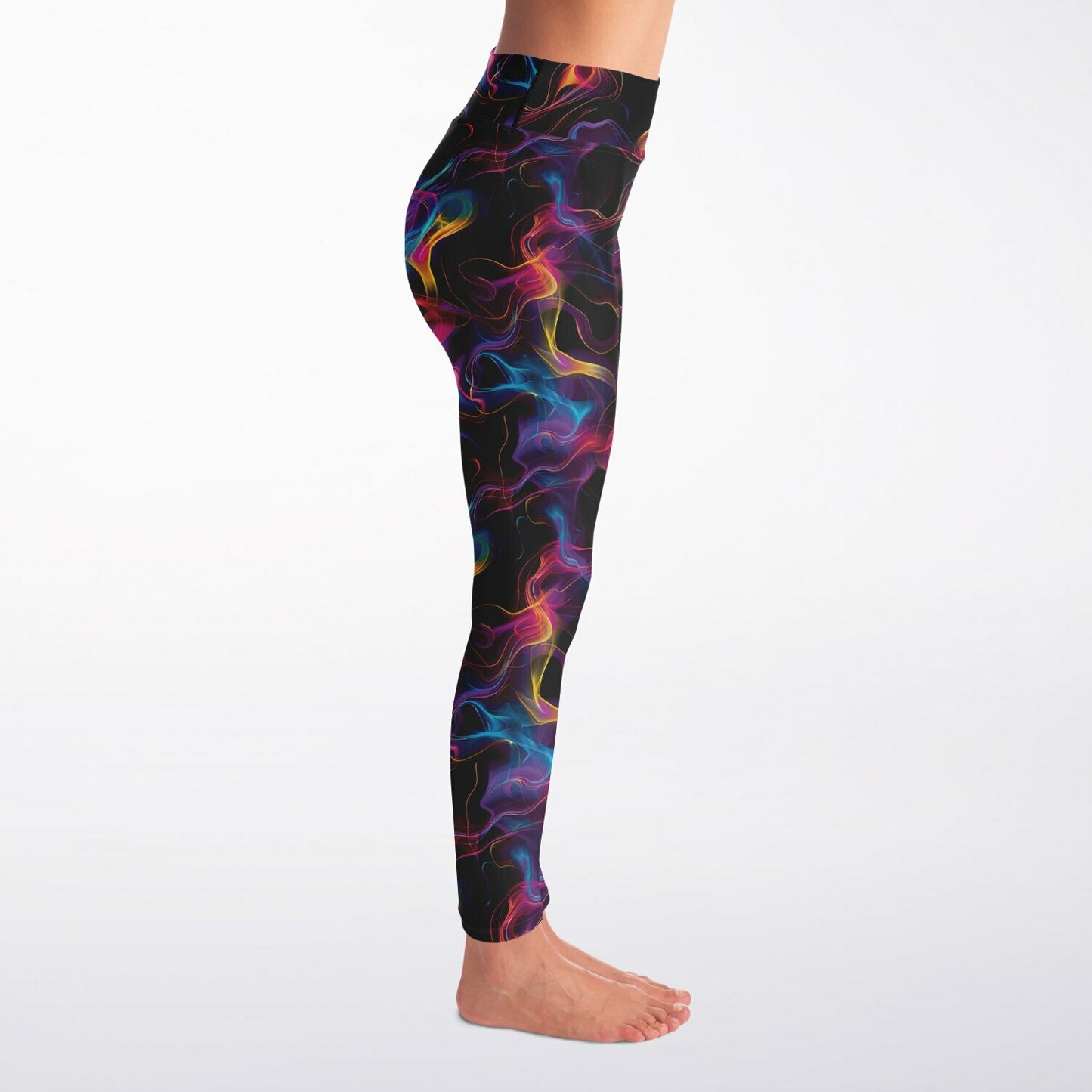 Neon Smoke Yoga Leggings - AOP D12