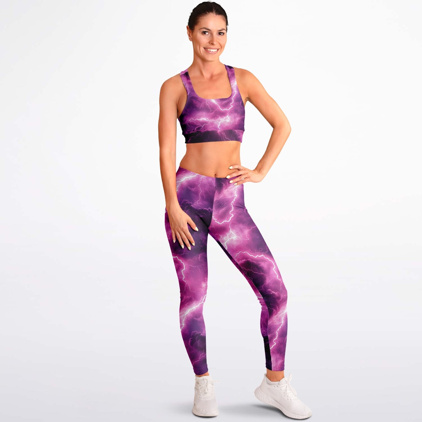 Pink Lightning Padded Sports Bra & Leggings -