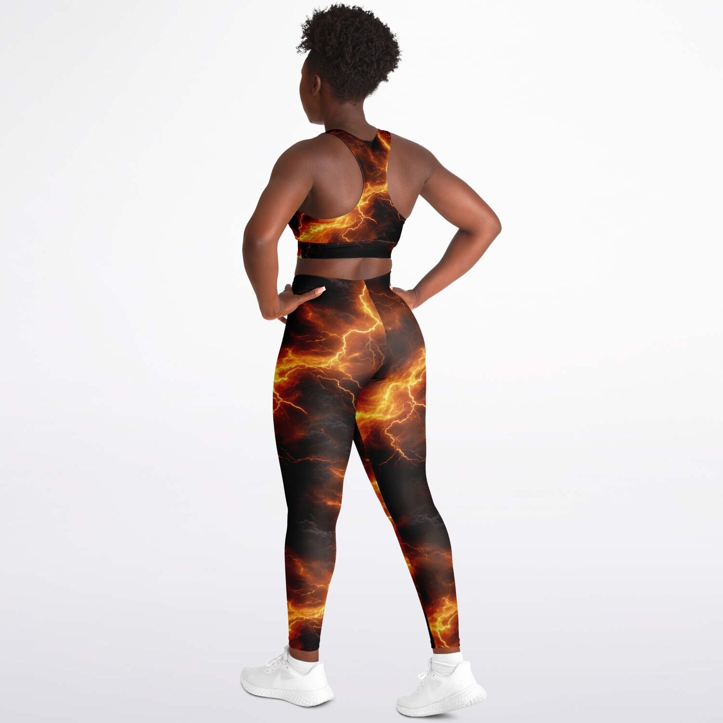 Yellow Lightning Padded Sports Bra & Leggings -