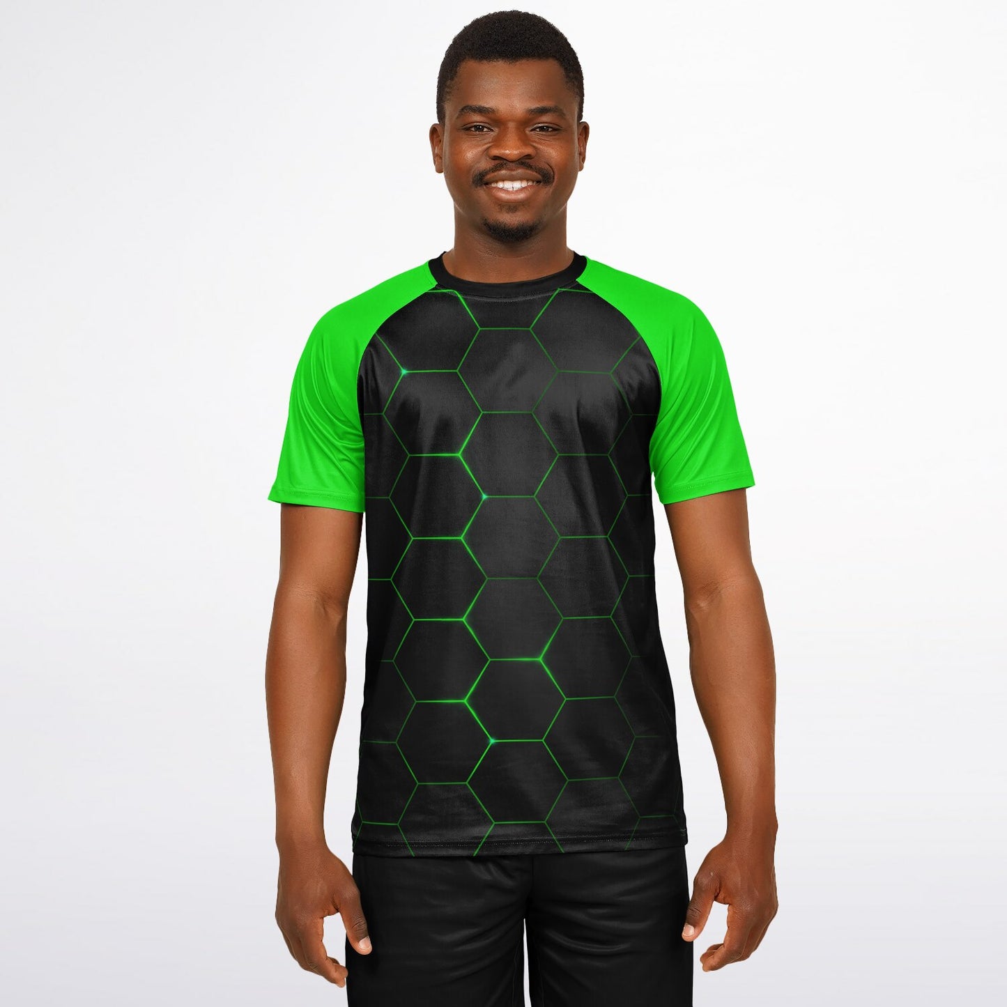 Hex Carbon with Green Men's Active Wear Jersey