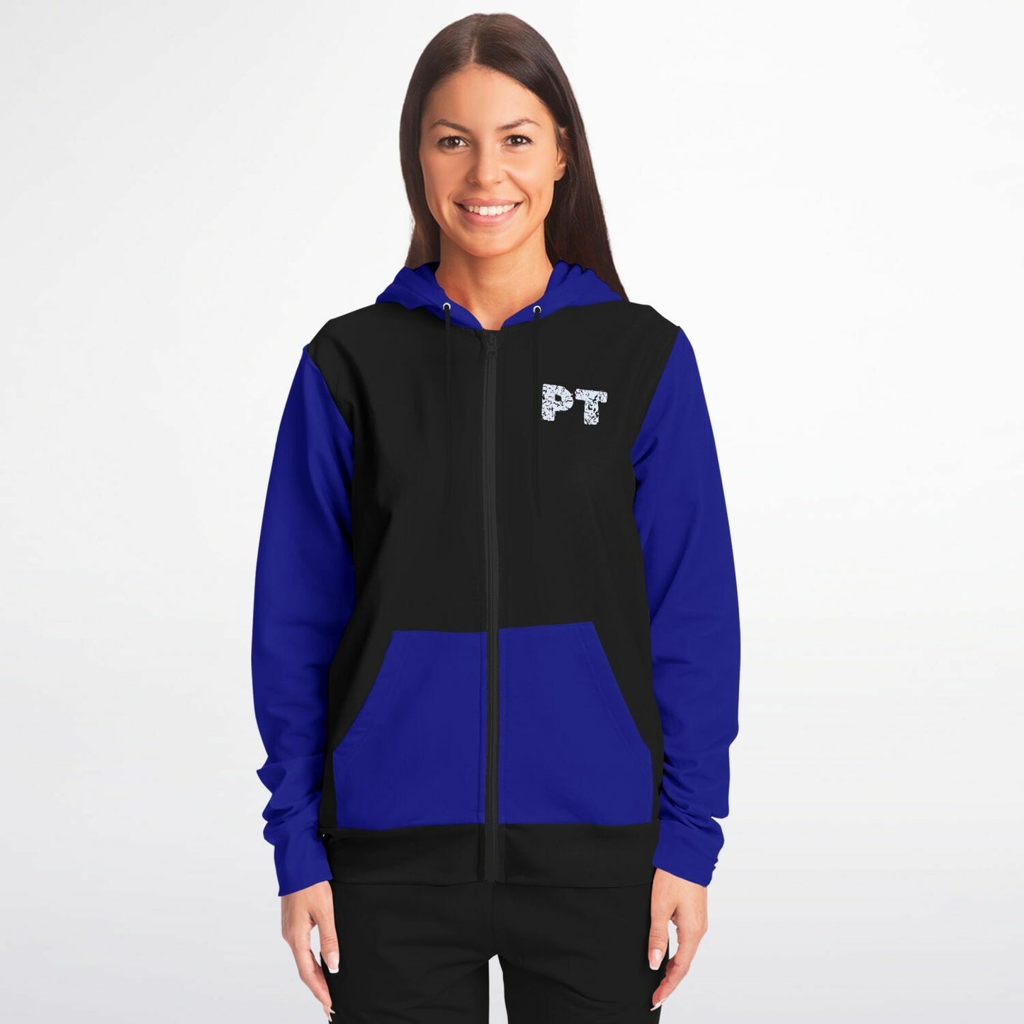 Physical Therapy US flag with Blue sleeves Fashion Zip-Up Hoodie -