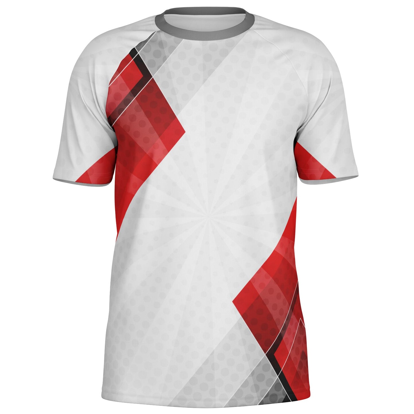 Silver and Red Men's Active Wear Jersey