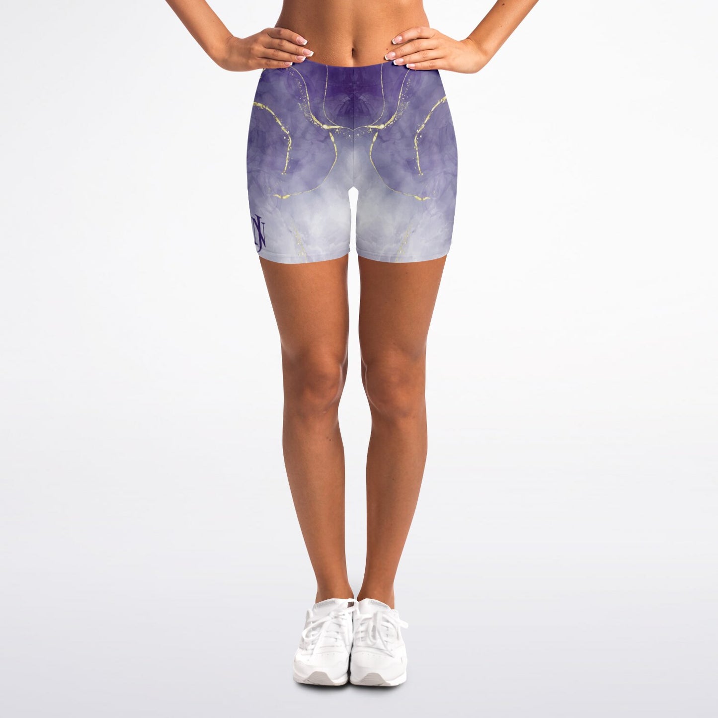 Dark Purple with Gold Legging Shorts -