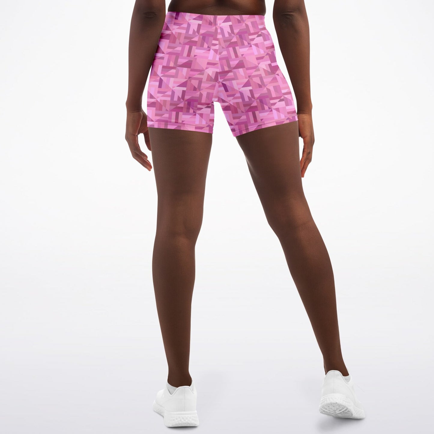 Pink geometric Legging Shorts - AOP