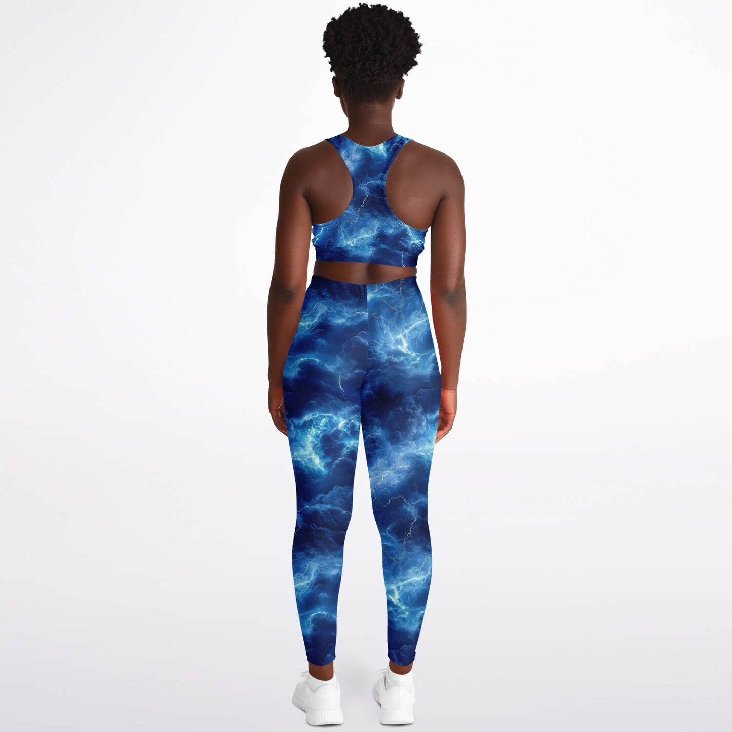 Blue Lightening Padded Sports Bra & Leggings -