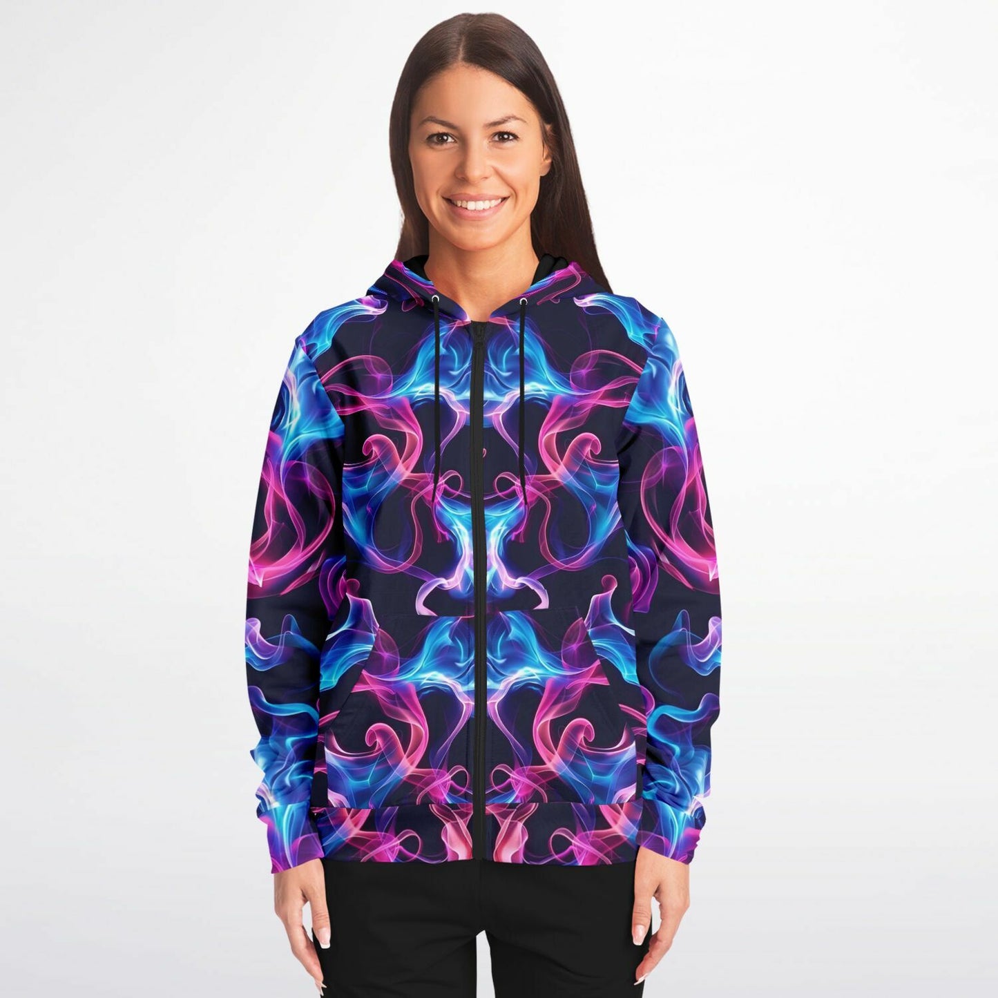 Neon smoke 1 Fashion Zip-Up Hoodie -