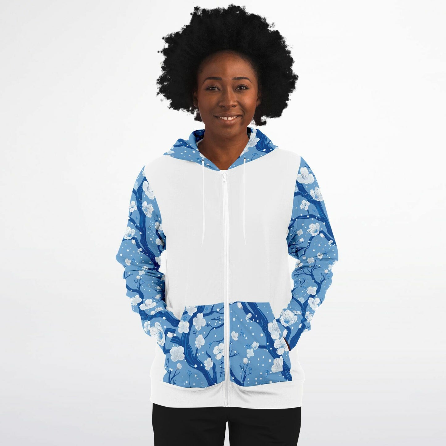 Blue poplar tree Zip-Up Hoodie - AOP