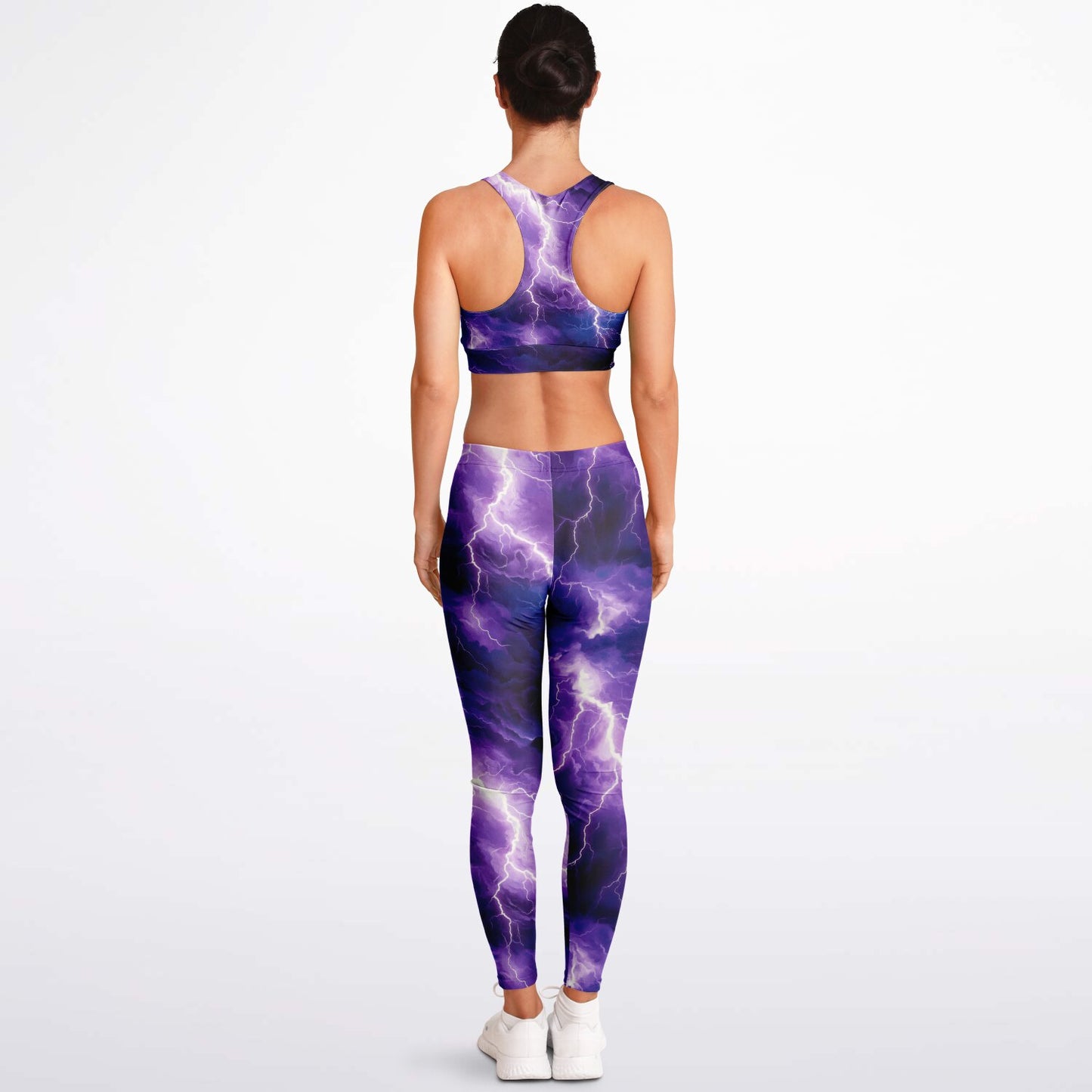 Purple Lightning Padded Sports Bra & Leggings -
