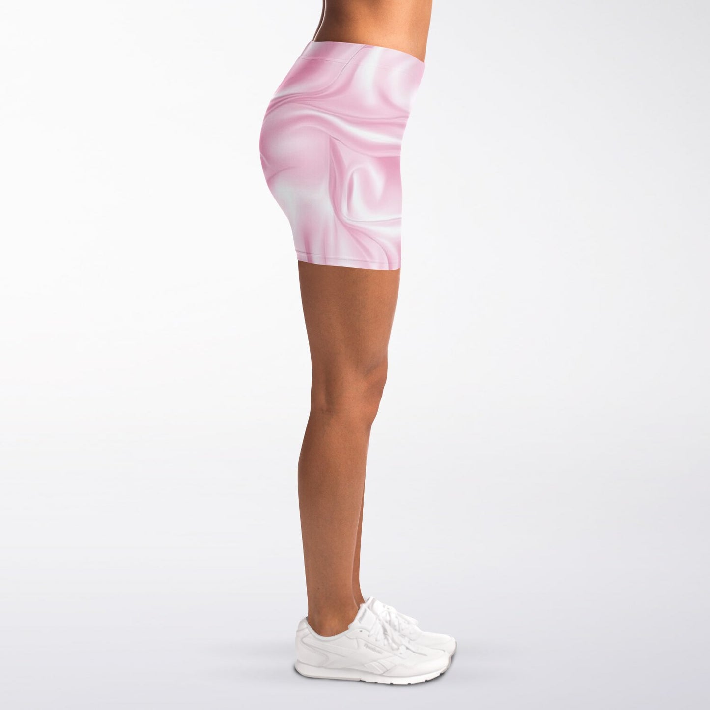 Pink Silk Legging Shorts - AOP