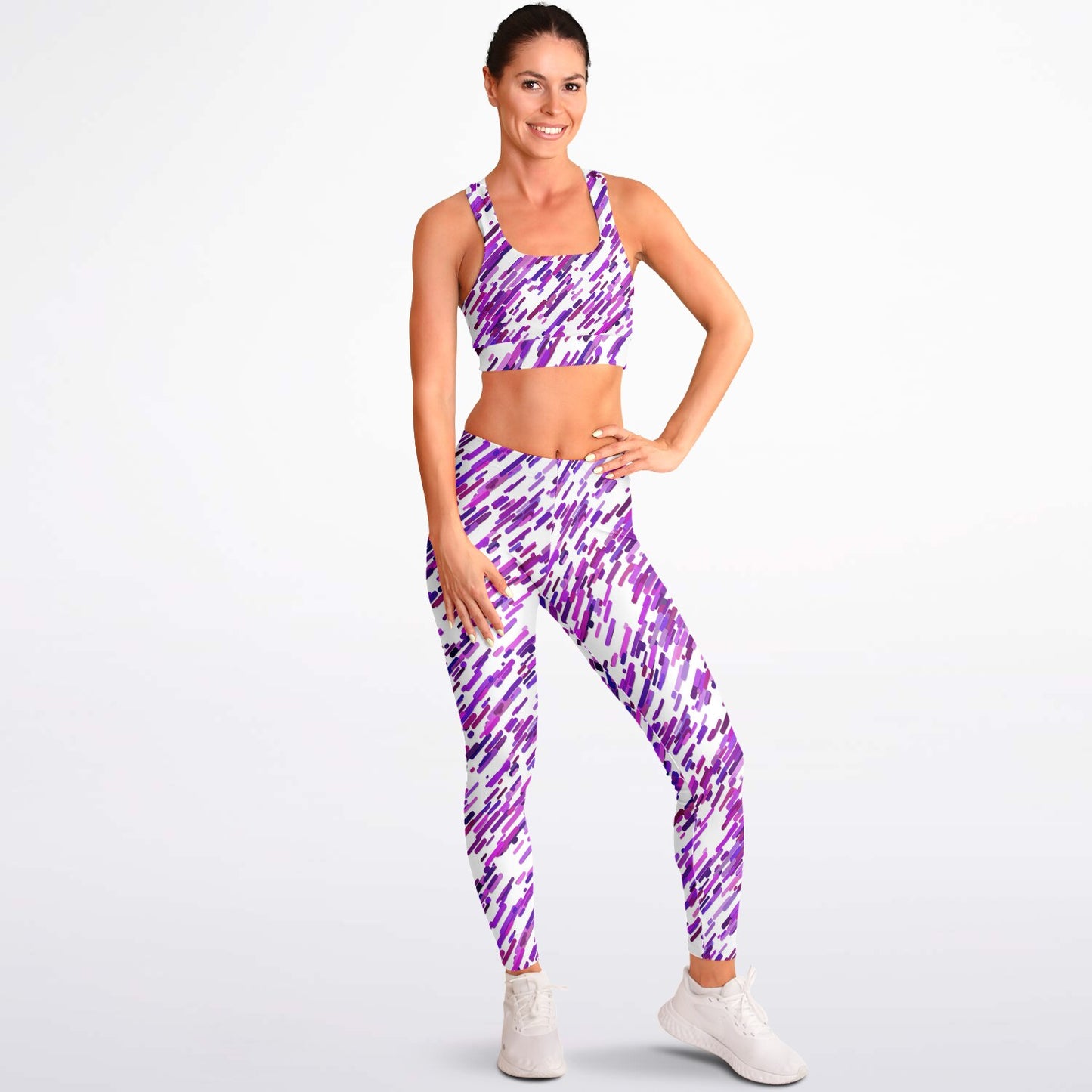 Purple abstract Padded Sports Bra & Leggings - AOP