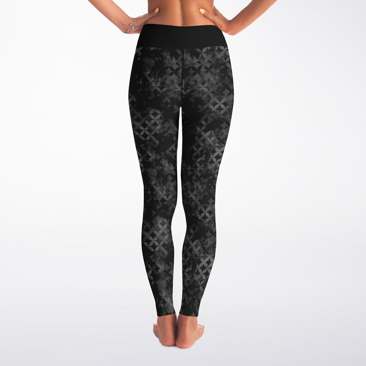 Black Noir Yoga Leggings - AOP D1