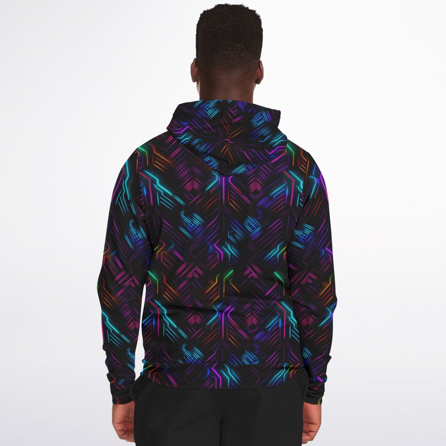 Neon Lights Zip-Up Hoodie - AOP D3