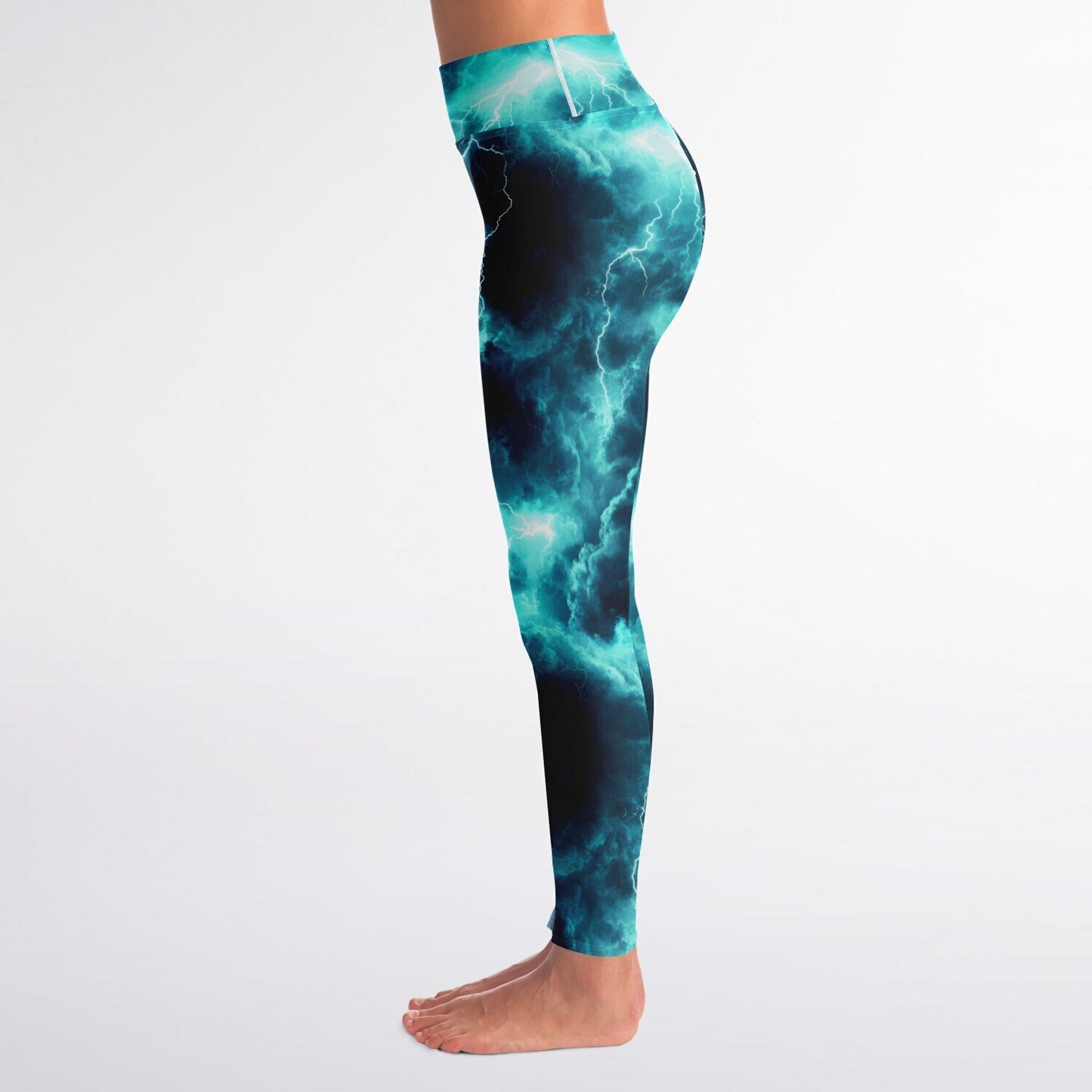 turquois lightning Yoga Leggings -