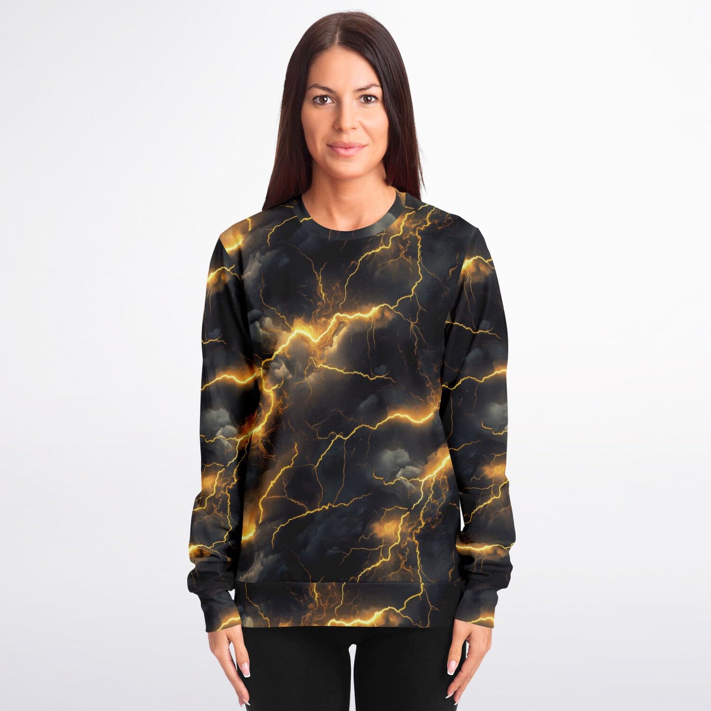 Gold Lightening Crew Sweatshirt -