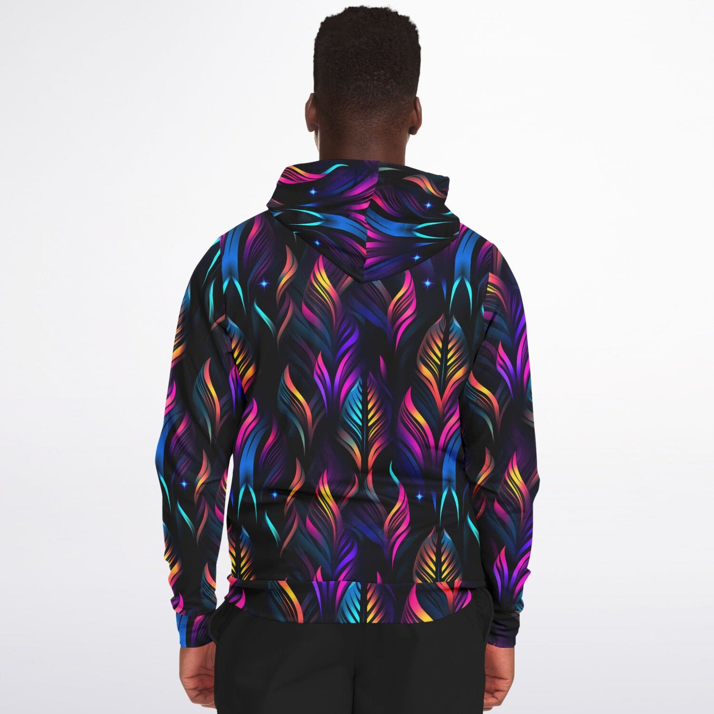 Neon Lights Fashion Zip-Up Hoodie - AOP D1