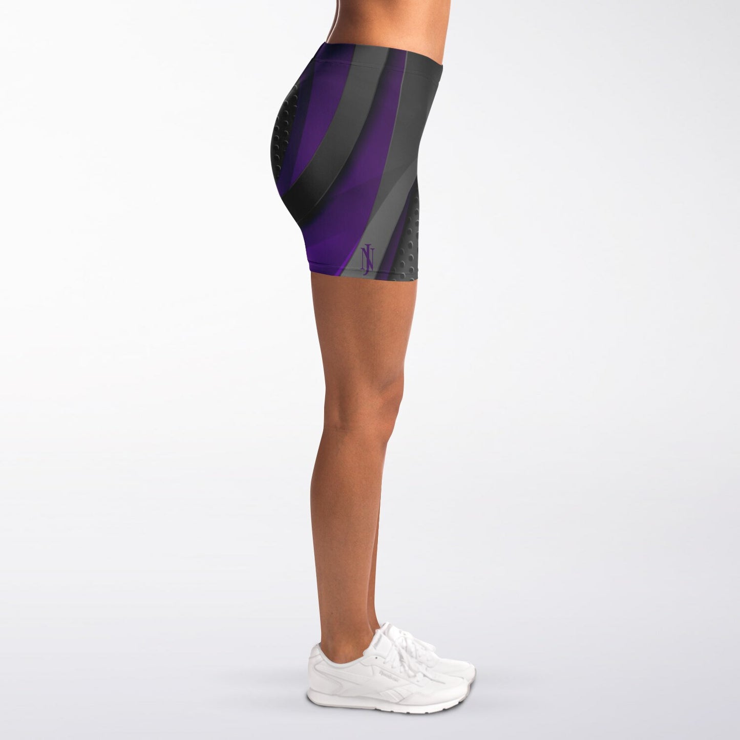 Dark Gray with Purple Legging Shorts -