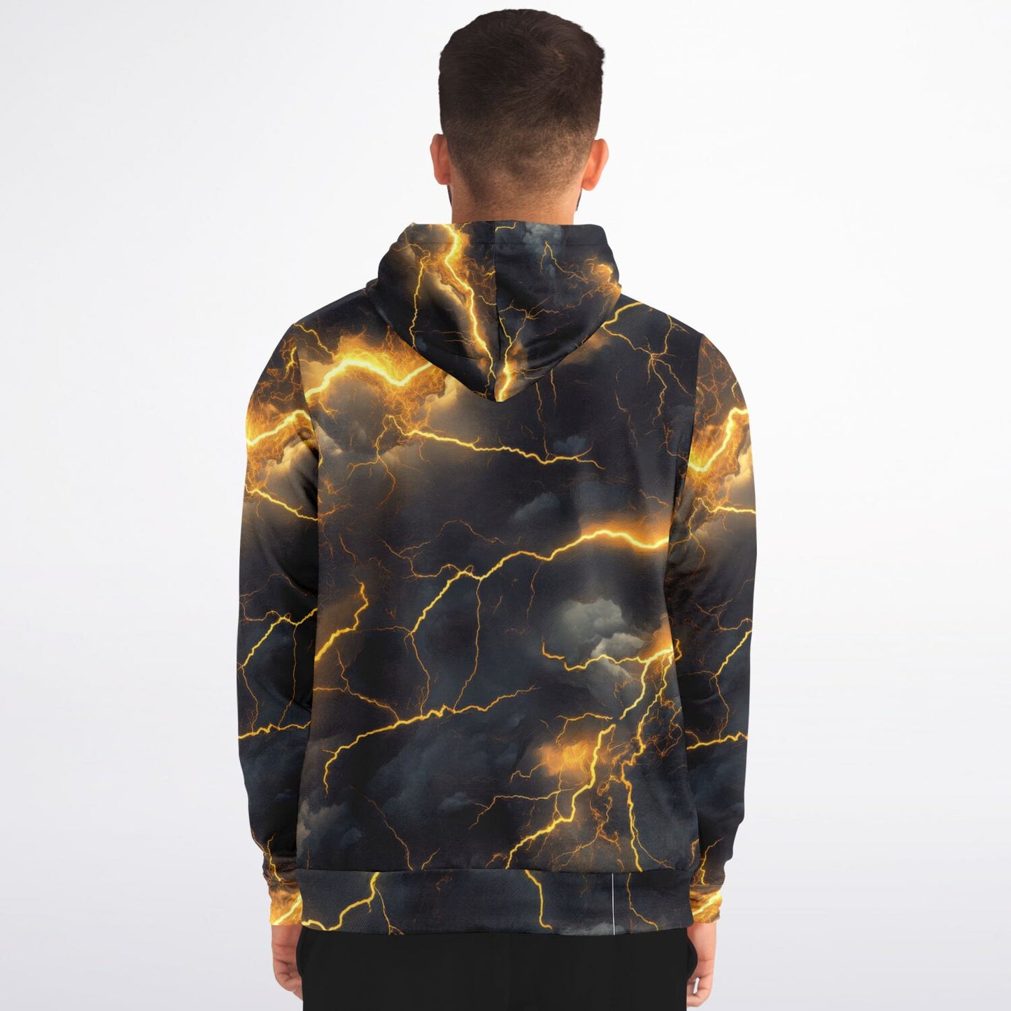 Gold Lightning Fashion Zip-Up Hoodie -