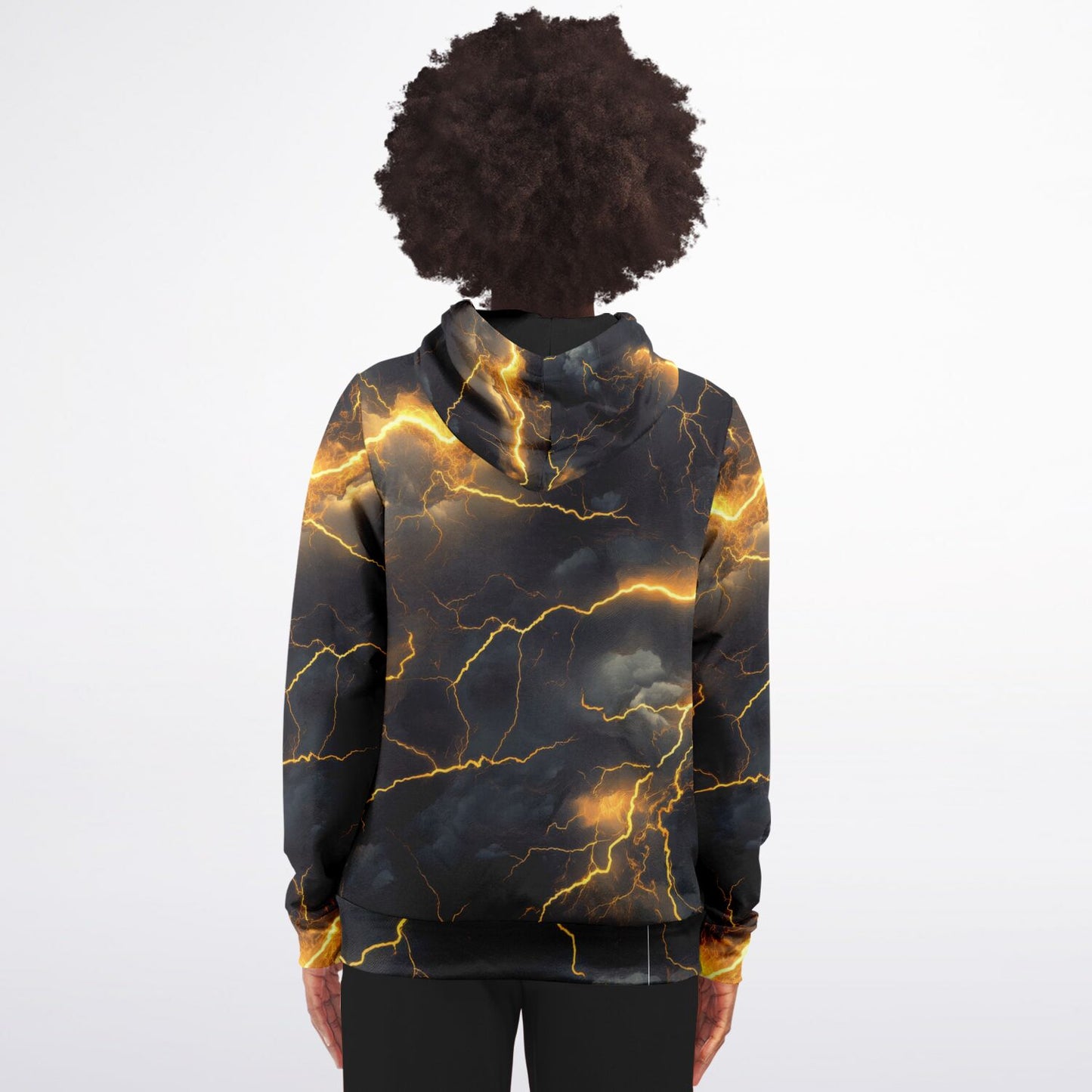 Gold Lightning Fashion Zip-Up Hoodie -