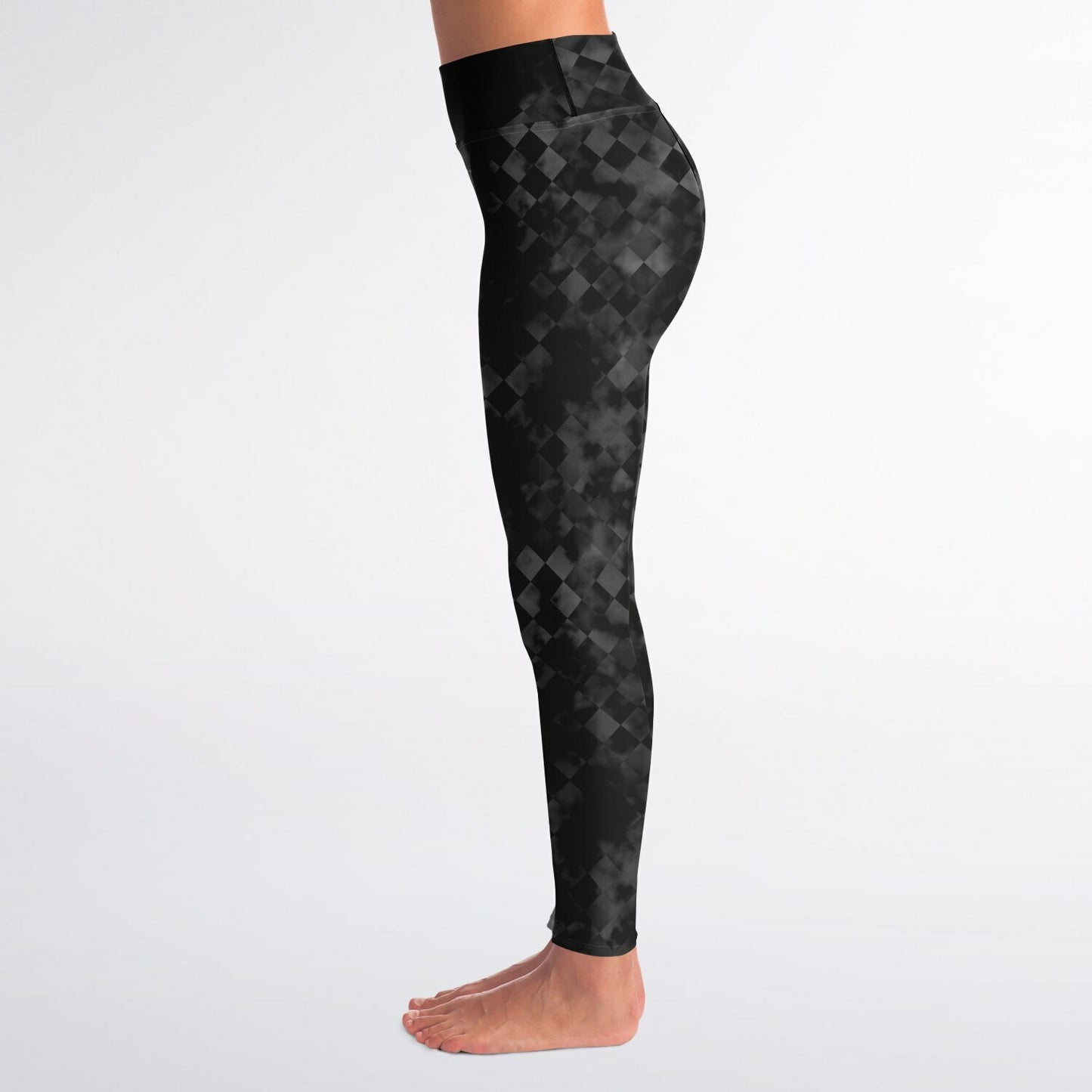 Black Diamond Noir Yoga Leggings - AOP