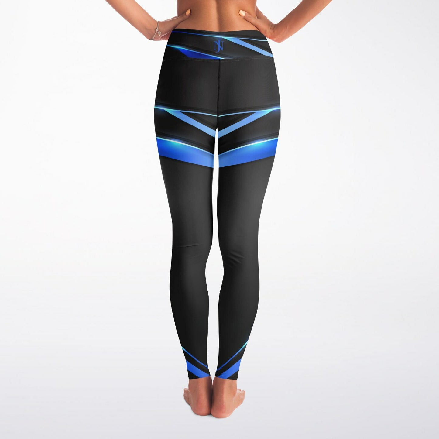 Black with Blue Yoga Leggings