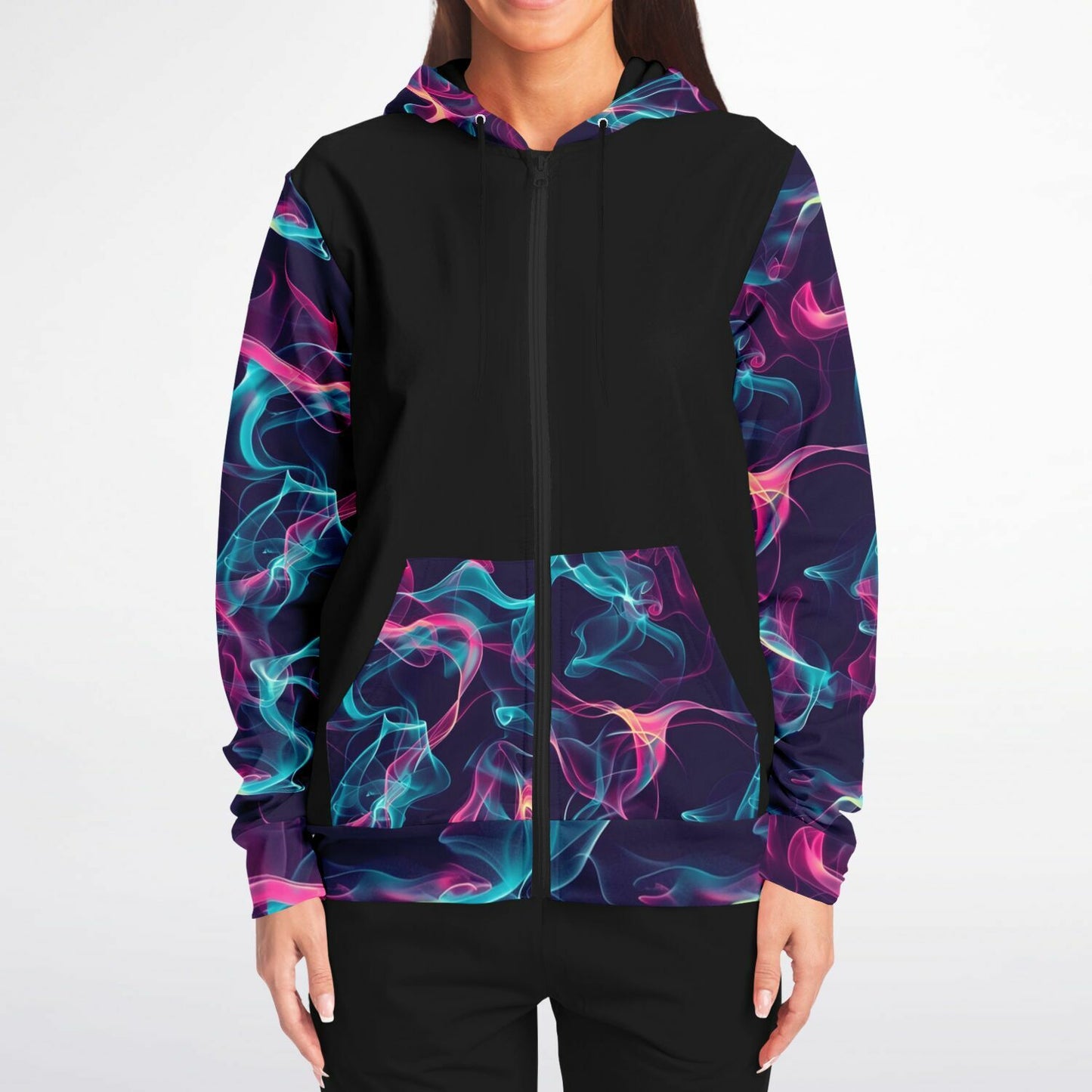 Neon smoke 3 Fashion Zip-Up Hoodie -