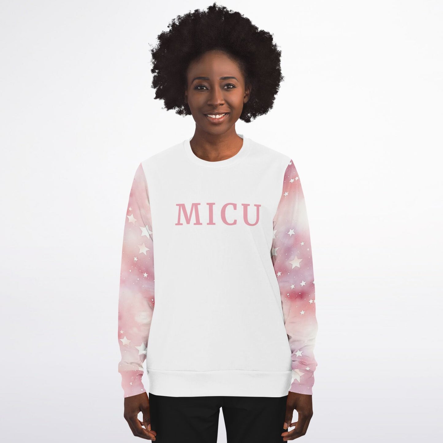 MICU Pink Star Crew Sweatshirt - AOP