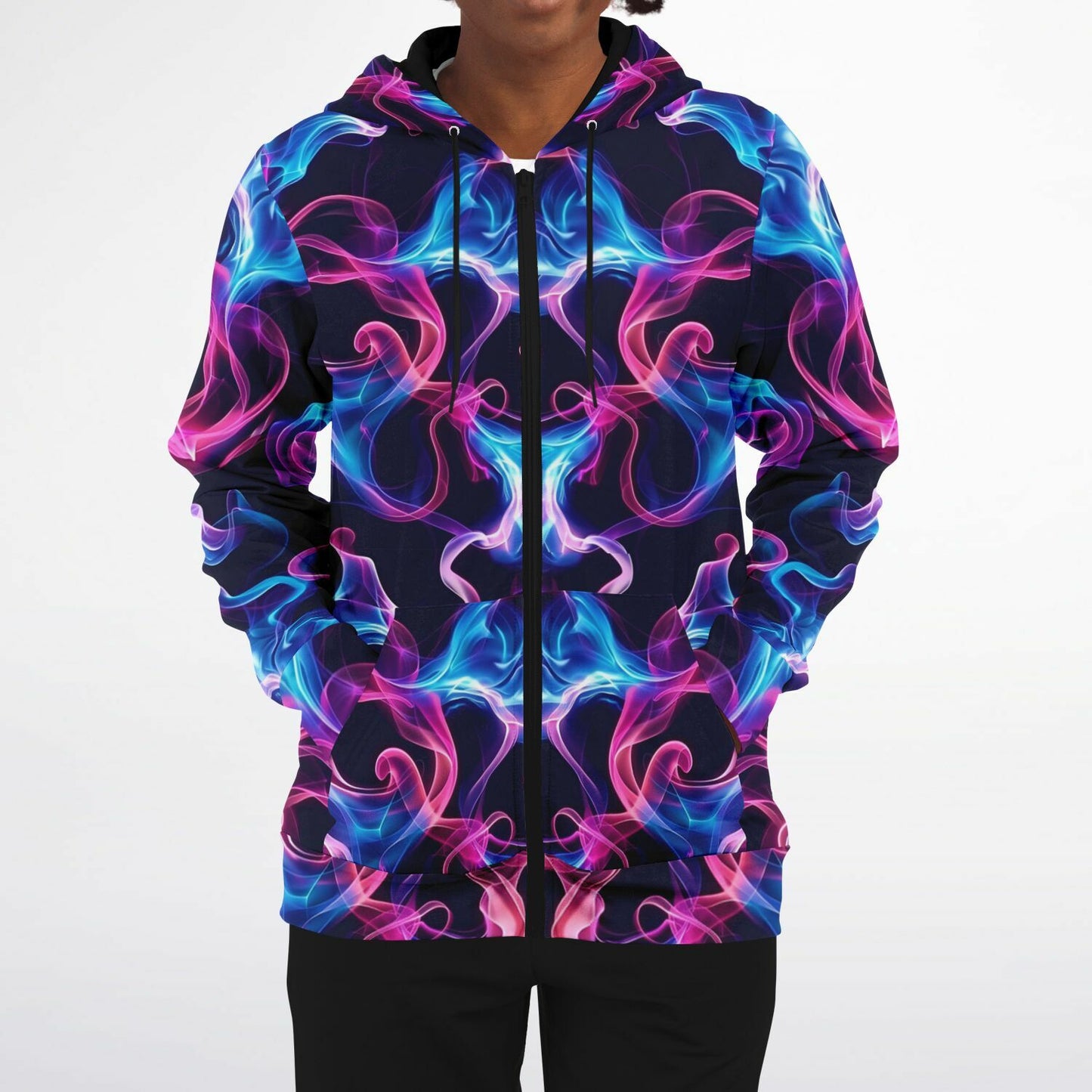 Neon smoke 1 Fashion Zip-Up Hoodie -