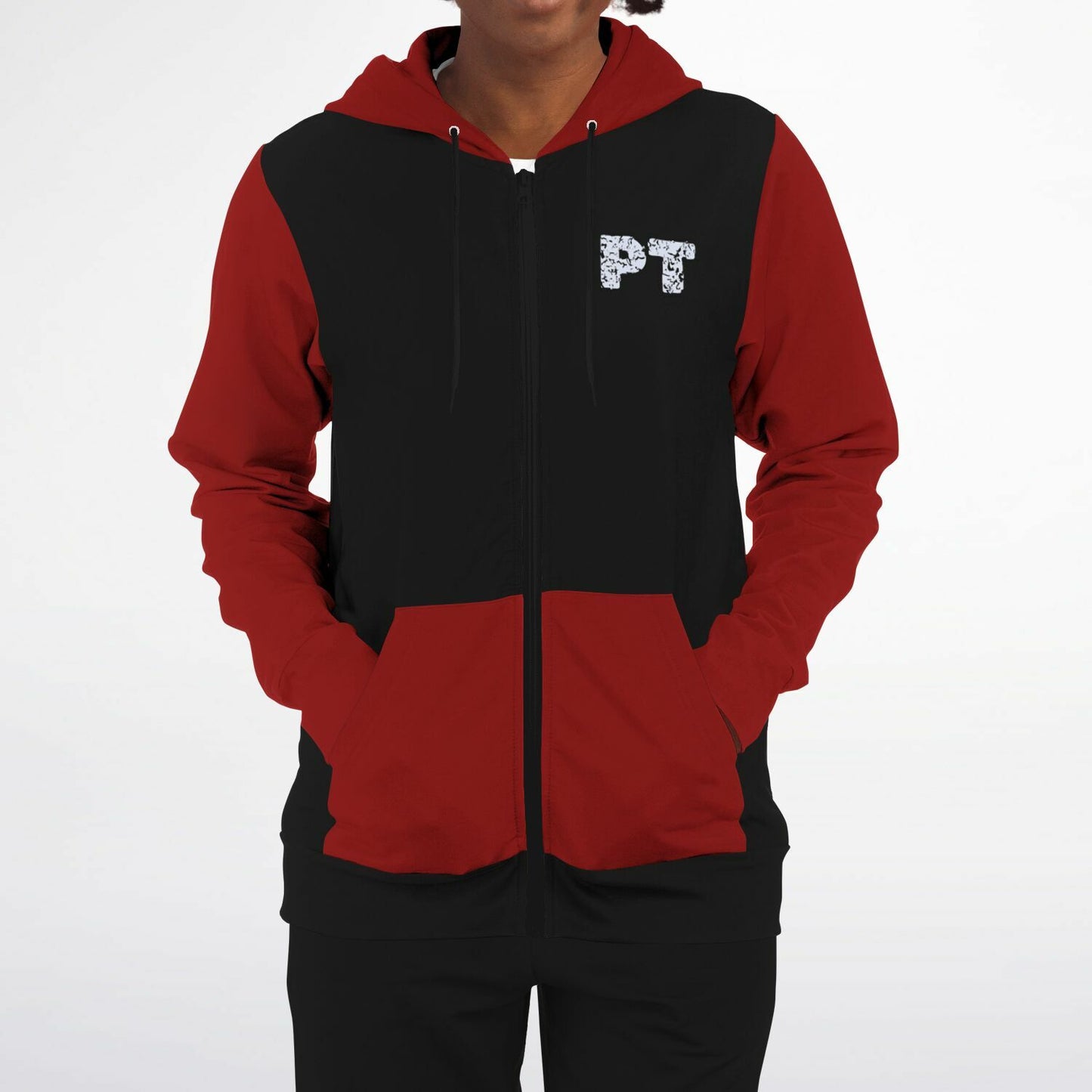 Physical Therapy US flag with Red sleeves Fashion Zip-Up Hoodie -