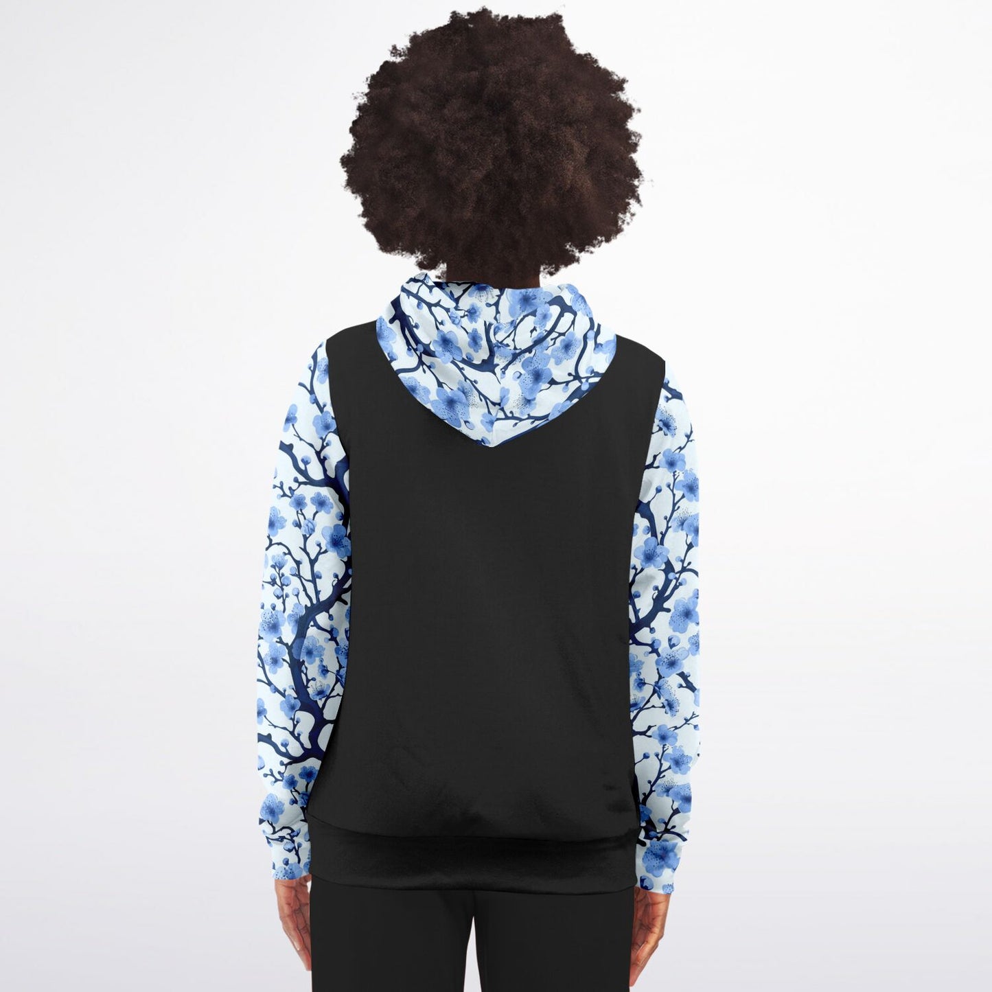 White with blue poplar tree Zip-Up Hoodie - AOP