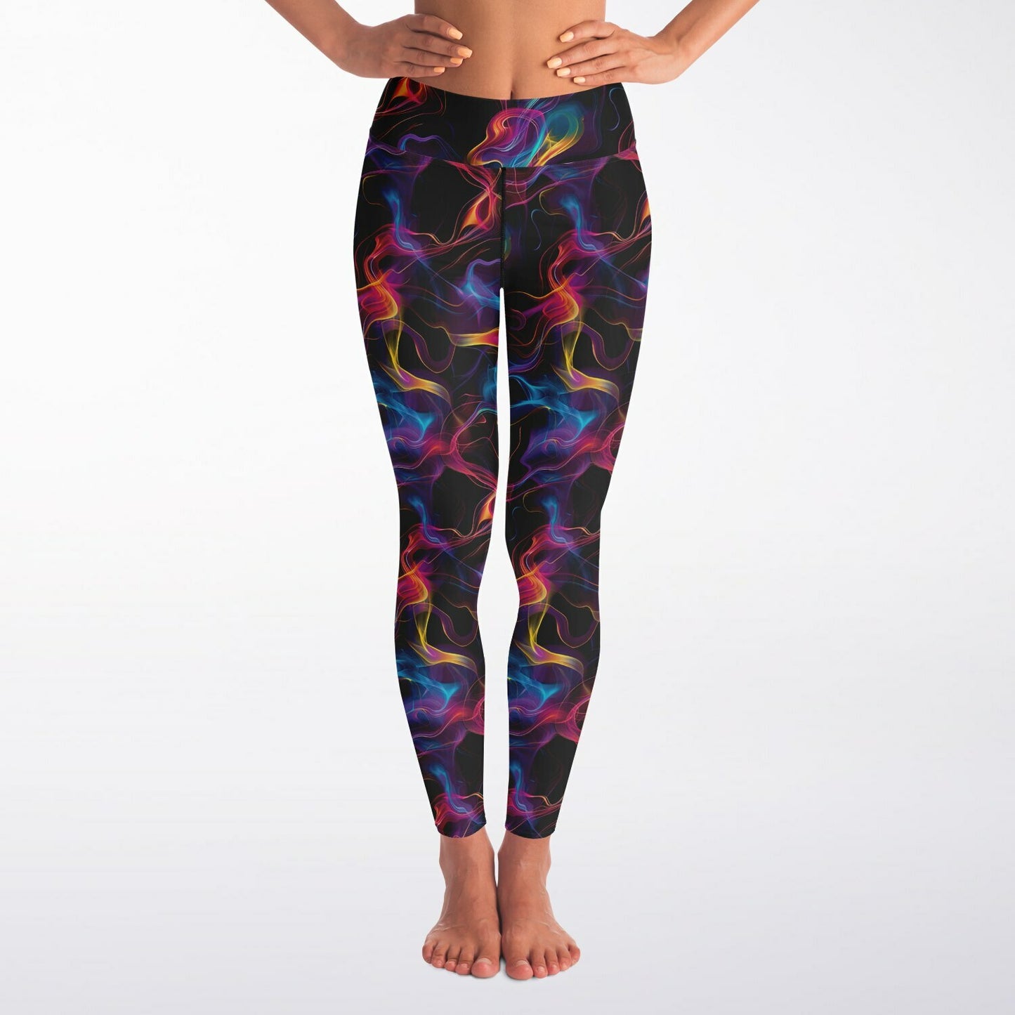 Neon Smoke Yoga Leggings - AOP D12