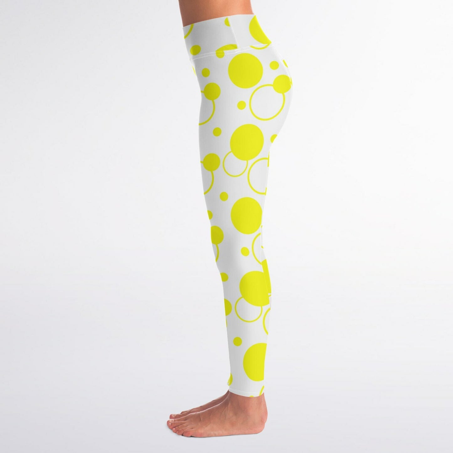 Yellow polka dots Yoga Leggings - AOP D1