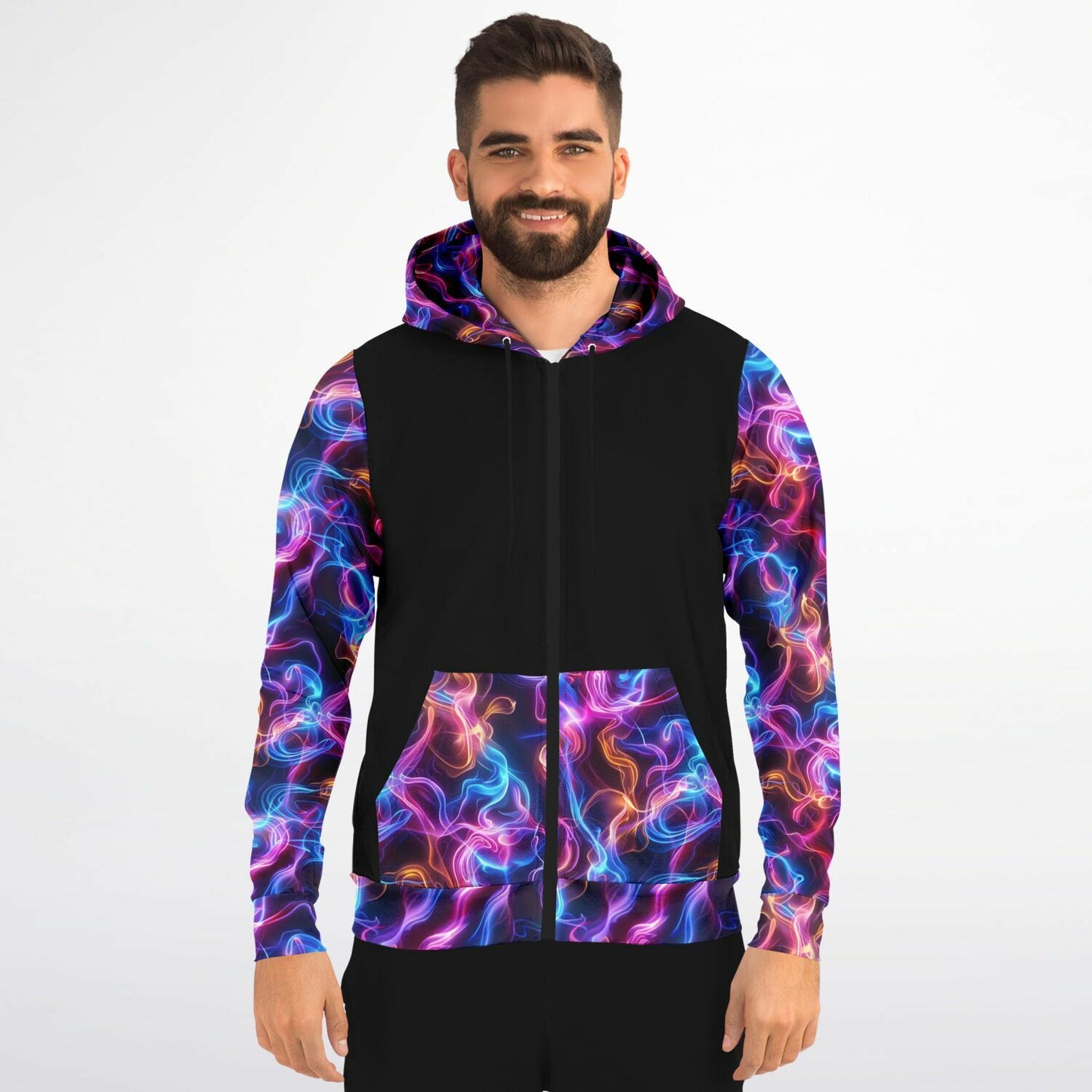 Neon Smoke Zip-Up Hoodie - AOP D6
