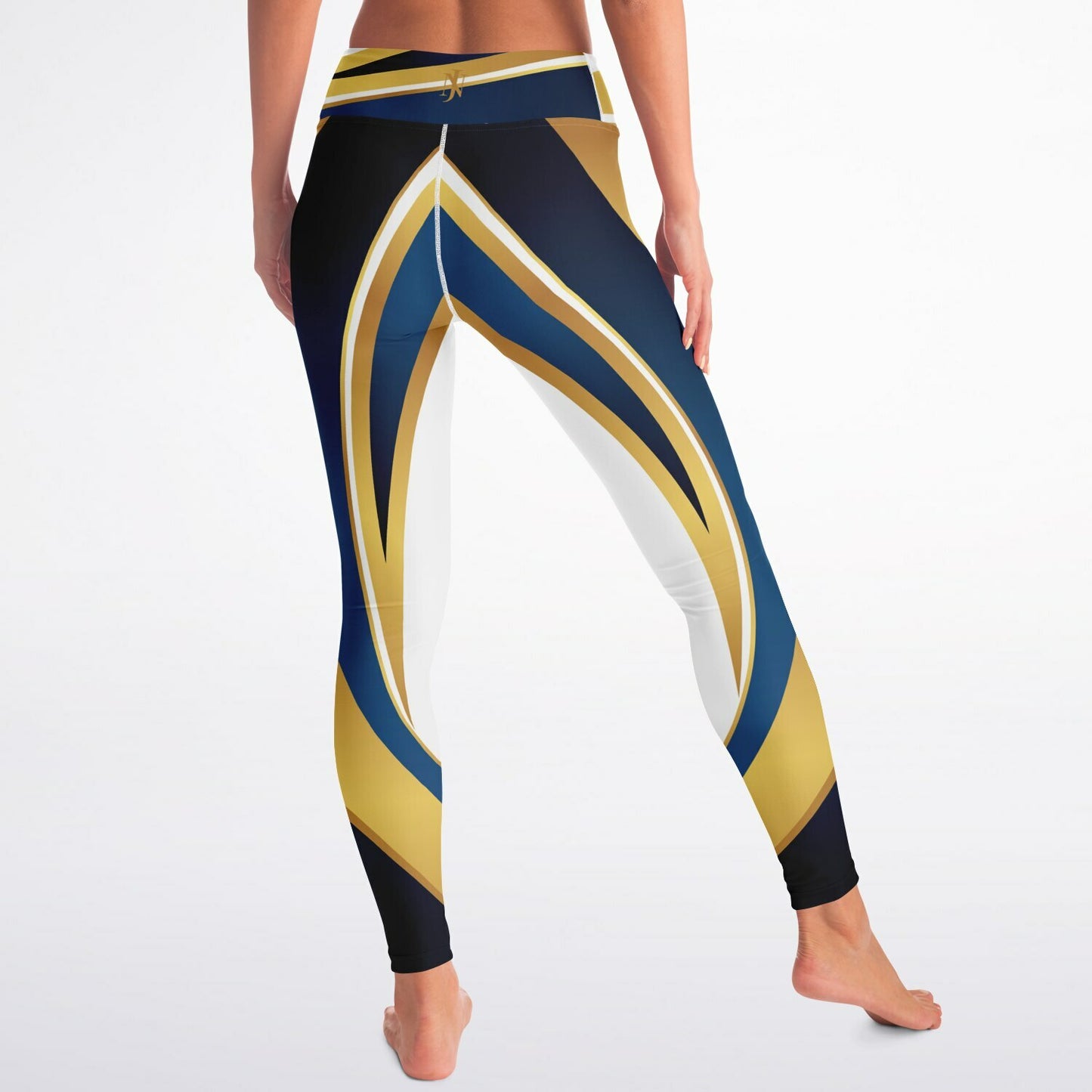 Blue with Gold Yoga Leggings- version 2