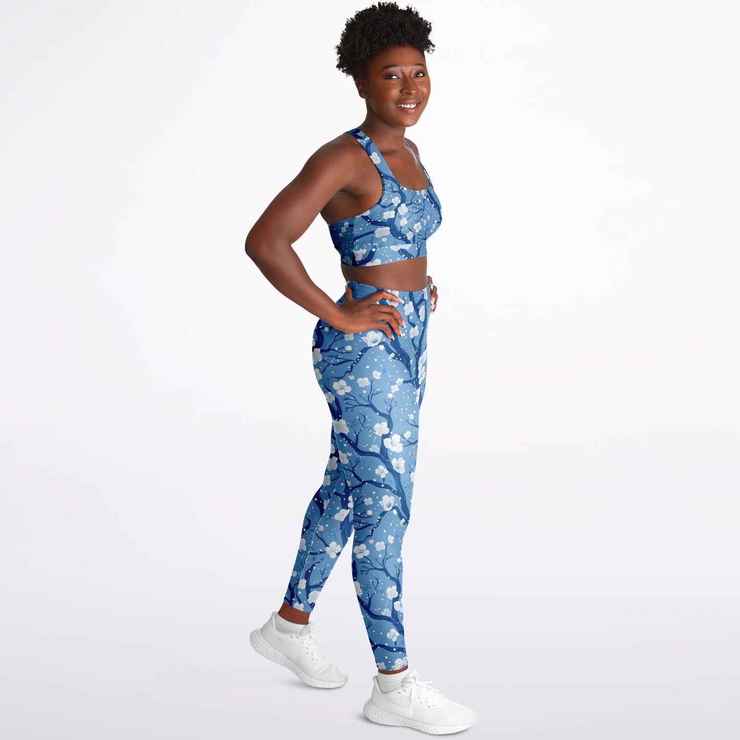Blue poplar tree Padded Sports Bra & Leggings - AOP
