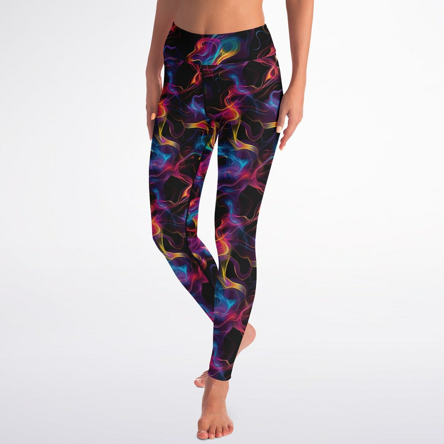 Neon Smoke Yoga Leggings - AOP D12