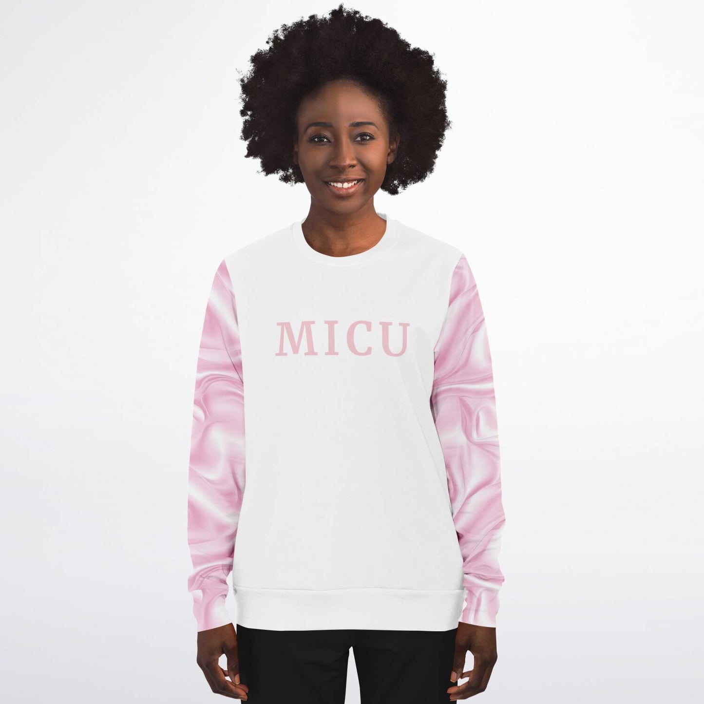 MICU RN Pink Silk Crew Sweatshirt - AOP