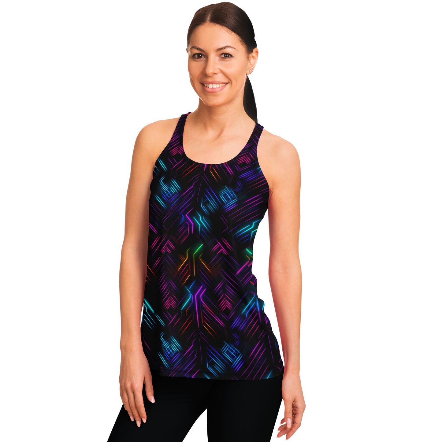 Neon Lights Racerback Tank Top - AOP D3