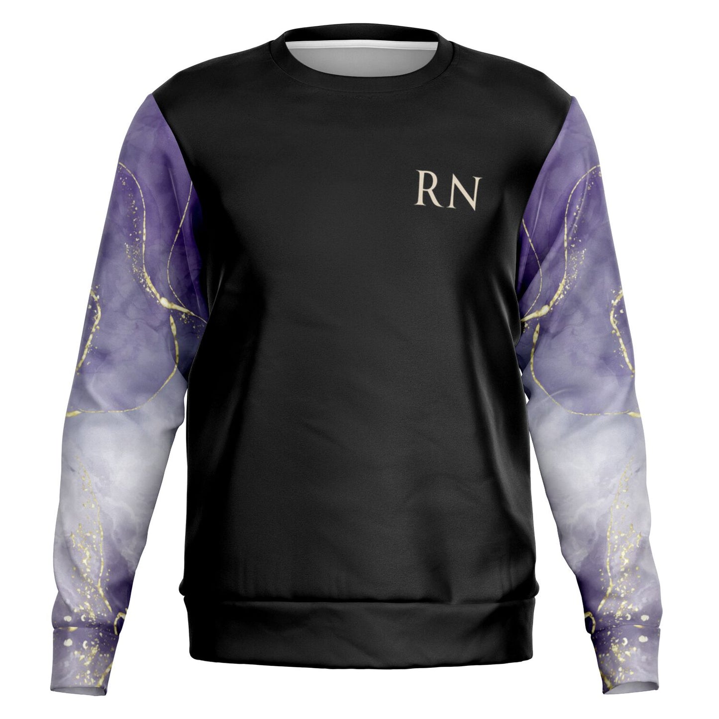 MICU RN Crew Sweatshirt -  Black,  Dark Purple with gold- Gold text